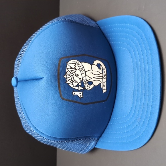 Vintage Kayjet Cobalt Coleman Fire Department Blue Snapback Truckers Hat - Picture 1 of 7